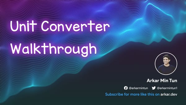 Unit Converter - Walkthrough